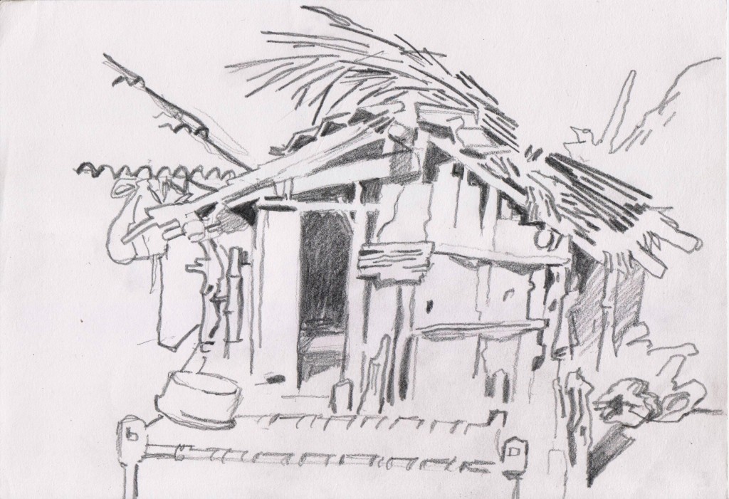 Cabane des chèvres, Bardiya, Népal sud